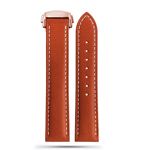 Bracelet montre marron cuir italien anti-chute avec fermoir déployant pour AT150