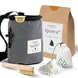 BIEN A MANO – esta bolsa de escalada se ata a la cintura con un cinturón adjustable. Siempre a tu alcance, sin balanceo. Los bordes reforzados de la bolsa de magnesio ofrecen una gran estabilidad.