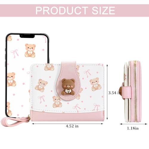 Image of Sunwel Fashion Girls Cutest Prints Wallet Card Slots Small Wallet with Zipper Coin Pouch Wallet for Women