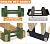 BALIE SPACE Outdoor Firewood Rack Brackets Kit for Fire Wood Pile Storage, Adjustable log stacking Stand Holder for 2x4 lumber, Green, Set of 2