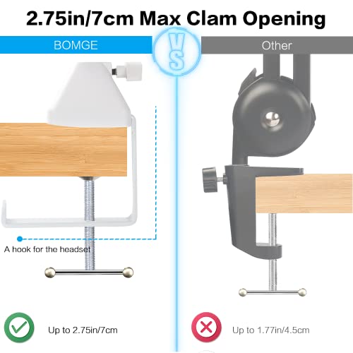 Bomge Compact Microphone Arm Stand For Blue Yeti, Sm7B,Hyperx, Mic Boom Arm Stand Desk With Screw Adapter For Podcast, Video, Gaming, Radio, Studio, Recording, Sturdy And Universal (White) #TOP4