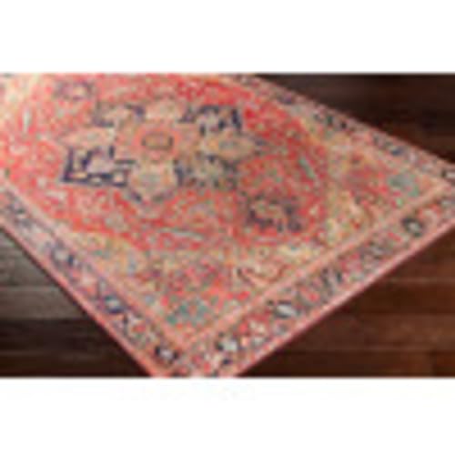 Livabliss Alfons Medallion Oriental Area Rug,7'6" x 9'6",Red/Gold
