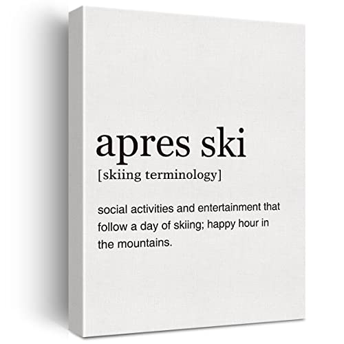 Lexsivo Apres Ski Definition Print Canvas Wall Art Home Office Decor Modern Snowboarder Quotes Painting 12X15 Canvas Poster Framed Ready To Hang Artwork Skier Gift #TOP23