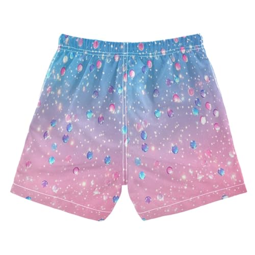 Boccsty Light Pink Blue Gradient Glitter Boys Swim Trunks Baby Kids Swimwear Summer Toddler Beach Board Shorts 2T2