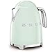 Smeg KLF03PGUS 50's Retro Style Aesthetic Electric Kettle with Embossed Logo, Pastel Green