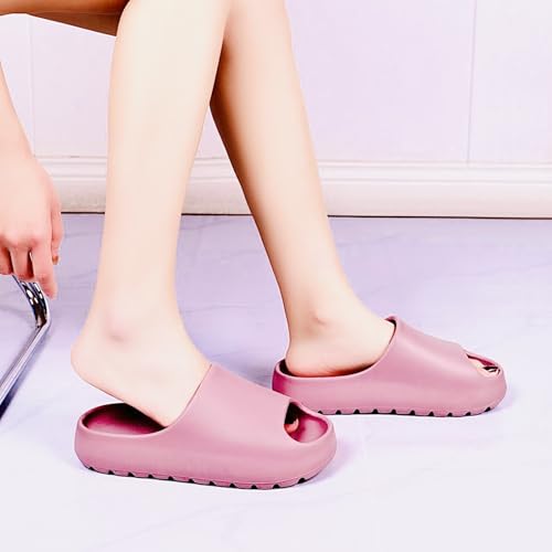 Image of Cloud Slides for Women,EVA Soft House Slippers Unisex,Open Toe Thick Sole Shower Shoes,Mens Slides Indoor & Outdoor