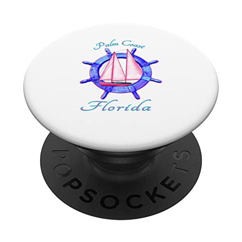 Palm Coast Florida Velero Velero Vacaciones Náutica PopSockets PopGrip Intercambiable