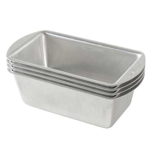 Image of Nordic Ware Natural Aluminum Commercial Mini Loaf Pans, Four 2-Cup Pans (Pack of 4)