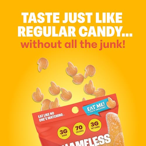 Shameless Snacks - Healthy Low Calorie Snacks, Low Carb Keto Gummies (Gluten Free Candy) - 6 Pack Chili Mango Fire