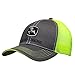 John Deere Mens Standard Baseball Hat, Charcoal/Neon Yellow, One Size