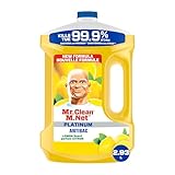 Mr. Clean Antibacterial All Purpose Cleaner, Floor Cleaner for Mopping Home, Mop Soap, Bathroom, & Kitchen, Cleaning Liquid for Mop & Bucket, Cleaning Supplies, Multi-Surface Dilutable, Lemon, 2.93L