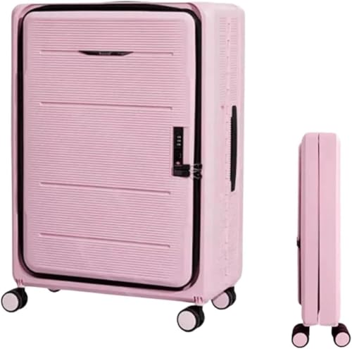Foldable Adjustable Trolley Suitcase - Universal Wheel Carry-On Luggage With Front Opening Design(B,20 in)