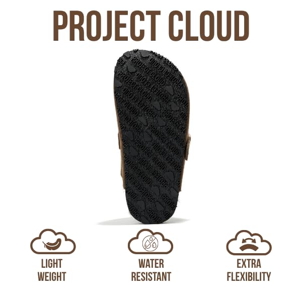 Image of Project Cloud Kids Clogs 100% Genuine Leather with Natural Cork Footbed & Memory Foam Insole Arch Support - Non-Slip Clogs for Kids - Slippers Sandals for Boys & Girls Footwear