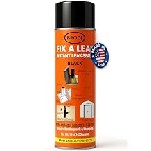 Fix-A-Leak Black, Liquid Rubber Spray, Stops Leaks Instantly, Flexible, Waterproof, Crack-Resistant, Prevents Rust & Corrosion, for Roof, Gutter, Drain, HVAC & More Black, Rubber Spray Sealant