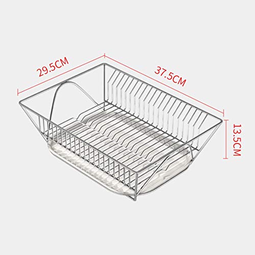 Ensemble d’égouttoir à Vaisselle, séchoir à Vaisselle de Grande capacité avec égouttoir Porte-ustensiles Égouttoir Robuste résistant à la Rouille en Acier Inoxydable