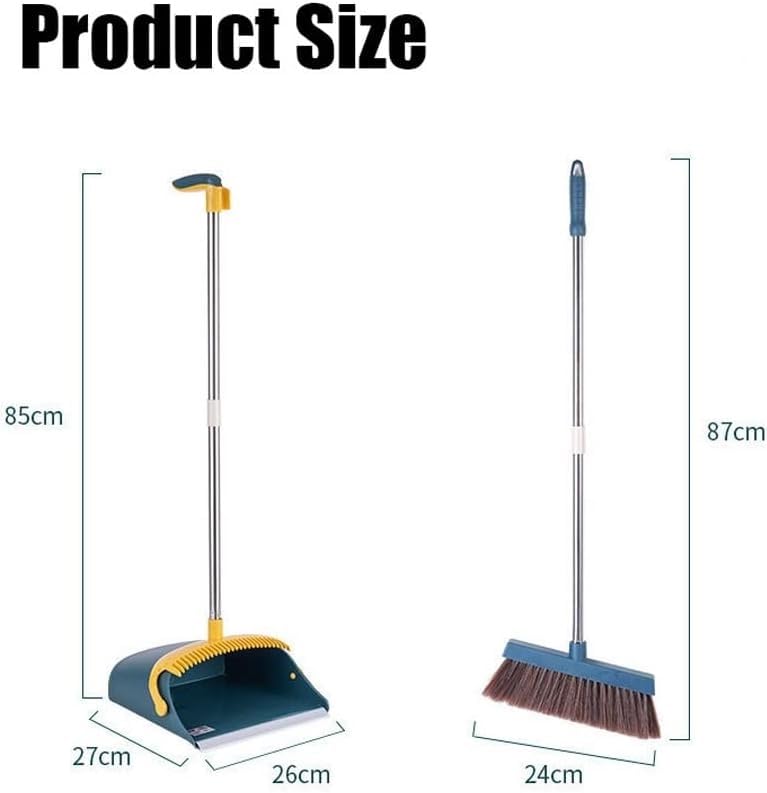 Kehrschaufel- und Besen-Set, Besen- und Kehrschaufel-Set for zu Hause, Besen mit langem Stiel und Stand-Kehrschaufel-Kombinationsset for den Einsatz auf dem Boden im Büro, in der Küche, in der Lobby ( – Bild 3