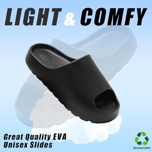 Image of Cloud Slides for Women,EVA Soft House Slippers Unisex,Open Toe Thick Sole Shower Shoes,Mens Slides Indoor & Outdoor