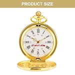 Retro Quarz Taschenuhr, Taschenuhr Herren, Unisex Taschenuhr Mit Kette, Vintage Römische Ziffern Skala Quarz Taschenuhr, Klassische Herren-Taschenuhr, Retro Taschenuhr Herren Mit Kette, Gold – Bild 2