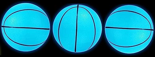 Toys+ 3 Pack! Inflatable Glow in the Dark Mini Basketballs Includes Pump and Needle Magic Shot Pro Mini Hoop Basketballs (Blue, 3Pack)