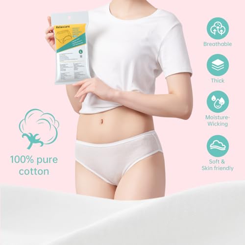 Disposable Underwear for Women, 10 Pack Cotton Ladies Briefs Panties Travel/Emergency, White2