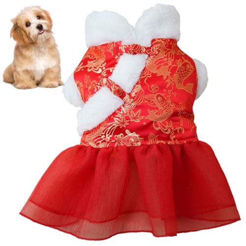 Roupa decorativa vintage térmica para animais de estimação vestido vermelho 110: Ano Novo 2022 Roupa