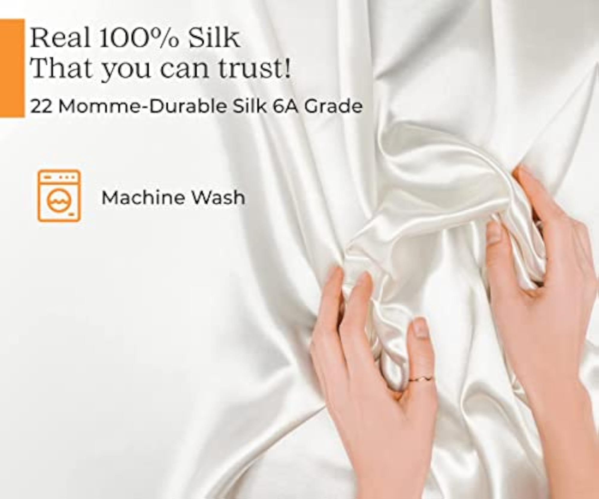 Natural 100% Silk Pillowcase for Hair & Skin, Pure White