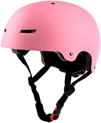 Kids Skateboard Bike Helmet for Boy Girl, Lightweight Adjustable, Multi-Sport for Roller Skate Inline Skating Scooter Rollerblade Longboard (Pink)