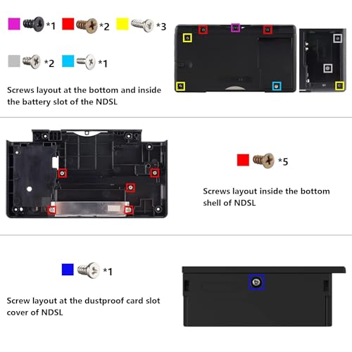 eXtremeRate Black Replacement Full Housing Shell for Nintendo DS Lite, Custom Handheld Console Case Cover with Buttons, Screen Lens for Nintendo DS Lite NDSL - Console NOT Included by eXtremeRate - Image 8