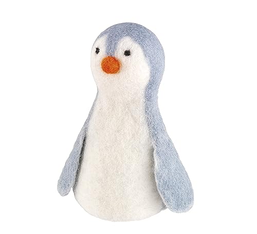 cilio Eierwärmer LANA Pinguin, Handgefertigt in Nepal, aus fair gehandelter, wärmender Schafwolle, Hitze- und Waschbeständig, Perfekt für ein fröhliches Frühstück, Weiß, 5' High