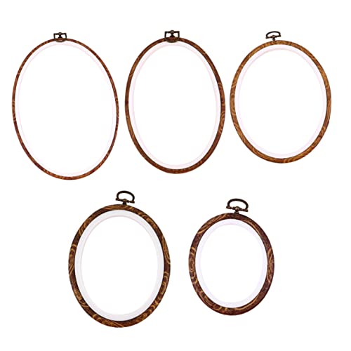 STOBOK 5pcs Embroidery Hoop Brown Cross Stitch Frames Embroidered Wreath Stand