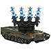 Échelle 1:64 alliage chenille militaire modèle de réservoir de lancement de missile anti-aérien, guerre réaliste véhicule de combat militaire jouet armée cadeaux pour les garçons de plus de 3 ans