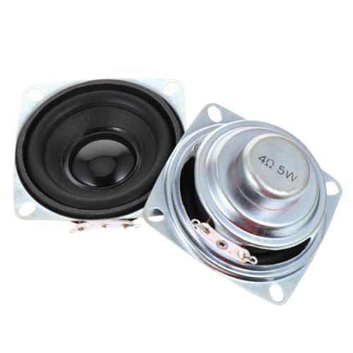 HOMSFOU Altavoz Redondo Magnético DIY 2 Pulgadas 16 Núcleos 4 Ohm 5W para Proyectos de Sonido Estéreo Mini Altavoz de Graves para Bricolaje Color Negro
