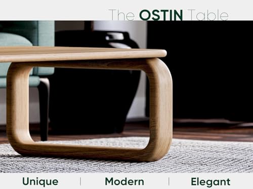 Image of Solid Sheesham Wood Coffee Table, Wooden Center Table for Living Room, Rectangular Modern Coffee Table with Natural Finish Durable Furnitures (Mango Wood, 32x20x18Inch)