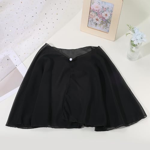 Black Chiffon Capelets Shawl Capes Shrug Sheer Shawls and Wraps Polyester Elegant Soft Silky Cape Bole Mesh Scarf Flapper Cover Up for Women Evening Dresses Bridal Wedding Party Accessories3