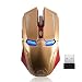 Wireless Mouse 2.4G Portable Mobile Optical Iron Man Mouse with USB Nano Receiver, 3 Adjustable DPI Levels, 6 Buttons for Notebook, PC, Laptop, Computer, MacBook - Gold