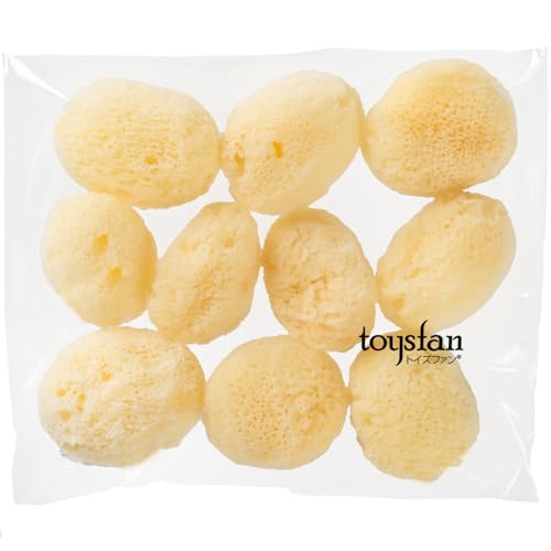 トイズファンの天然海綿 女性用 海外直輸入品 パフ メイク落とし サニタリー シルク種 (10個入, サイズ5【約5cm前後】)