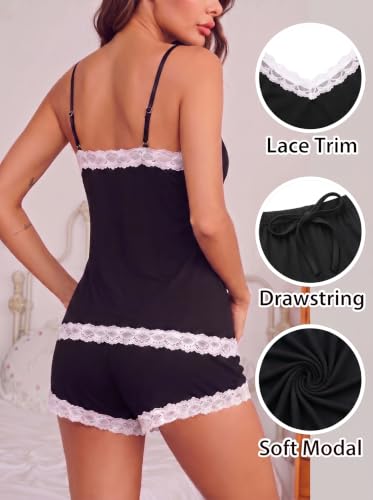 Image of Avidlove Lace Trim Cami Modal Pajamas for Women Set 2 Piece Sexy Pj Set
