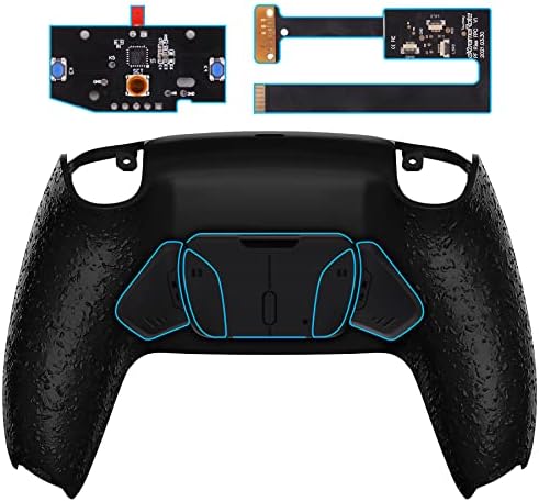 eXtremeRate Czarny Gumowany Grip Programowalny Zestaw Remap RISE4 dla ps5 BDM 010/020 Controller, Płyta Uaktualniająca & Przeprojektowana Tylna Powłoka & 4 Powrót Przyciski dla ps5 Controller - Controller Nie jest Wliczony W