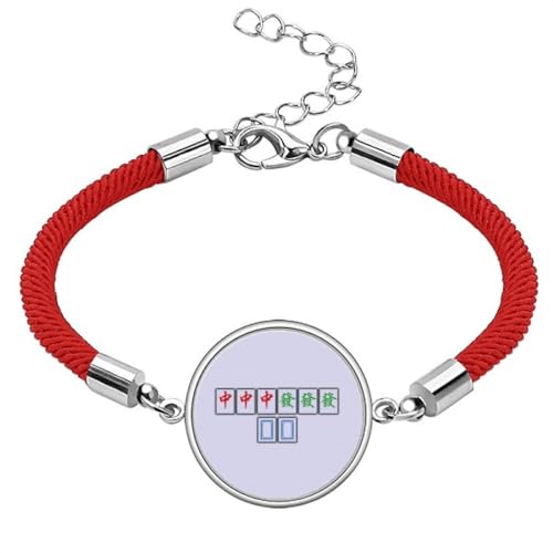 Pulsera de cuerda roja Mahjong Junior hecha a mano para la suerte