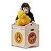 Dida -Pouf Coffre à Jouets Enfant en Bois - “Troncotti” Cube de Base avec 4 Roues + Couvercle - décorations: des Ours, des Cerfs et la Grenouille