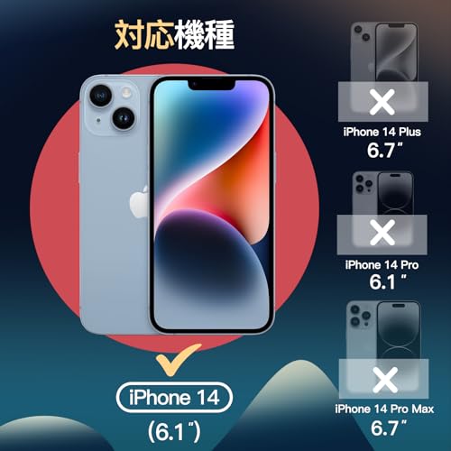 JETech iPhone14 6.1インチ用 全面保護フィルム カメラレンズフィルム付き 強化ガラスフィルム HDクリア 2枚+2枚セット