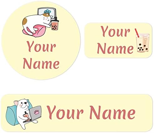 105 PCS Personalized Name Labels for Kids Custom Name Stickers Kids Labels for School Waterproof for Water Bottels, Lunch Boxes,Stationery