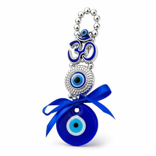 Image of Jaipur Ace Elegant Blue Evil Eye Wall Hanging Nazar Charm with Bells & Tassel for Home Decor, Entrance Protection, Lucky Feng Shui Hanging Ornament Gift for Positive Energy (Evil Eye 2)