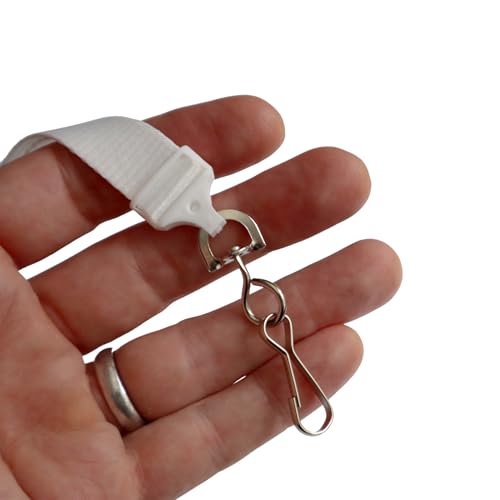 Specialist ID Wide Lanyard with Breakaway Clasp and Swivel Metal Hook - Premium 5/8 Inch Neck Strap Name Badge and Key Card Holder for School, Cruise, Travel and More (White) - Thumbnail 4