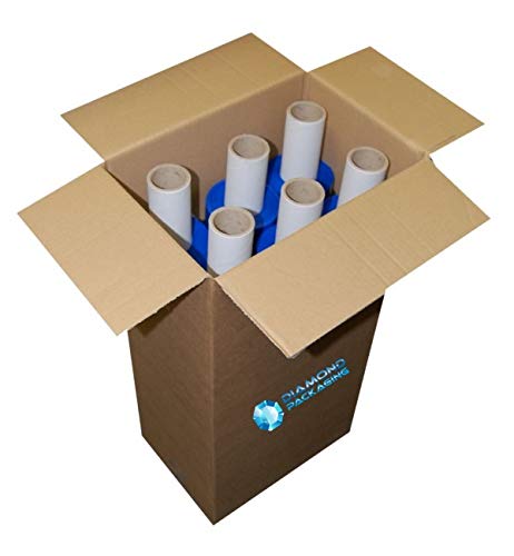 Diamant Emballage 6 x Bleu Extended Core solide Rouleaux film étirable pour palette en fonte d'emballage de colis film étirable – 400 mm x 300 m Idéal pour Wrap gratuit Livraison Rapide.