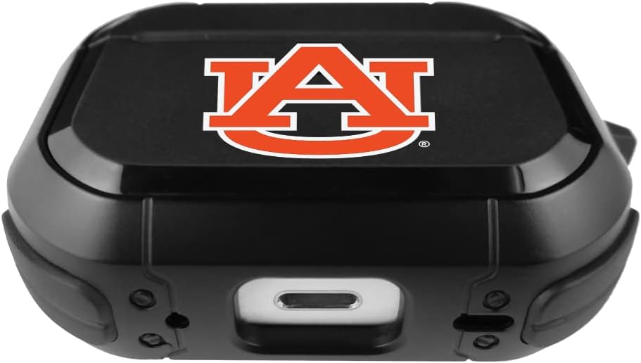 Collegiate Durable Black Cover for Apple AirPods Pro (1st/2nd Generation) Case with Carabiner – Auburn Tigers