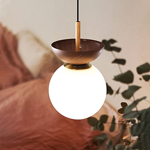 Lustre créatif moderne en bois et verre soufflé pour décoration d'hôtel