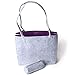 Filz Shopper Damen, Filztasche groß, Filzshopper, City-Bag, Filztasche mit Innentasche, Verschließbare Einkaufs-Tasche mit Henkel, Shopping Bag, Filz Shopper groß, Shopping Bag Grau & Violett (15L)