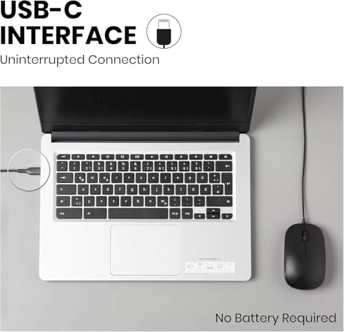 Image of Perixx PERIMICE-201C USB-C Wired Optical Mouse - Ambidextrous 3-Button 1000 DPI Plug-&-Play Mouse with 6-Foot Cable for MacBook, Chromebook, Laptop & Tablet