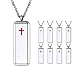 Supcare Difusor de Aceites Esenciales Colgantes Rectangulares Acero Inoxidable 316L Collar Simple de Hombre y Mujer Aromaterapia con Diseño de Cruz